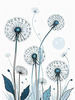 Abstract Tranquil Dandelions Against Soft Blue Sky Art Print