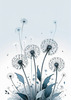 Abstract Tranquil Dandelions Against Soft Blue Sky Art Print