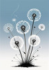 Abstract Tranquil Dandelions Against Soft Blue Sky Art Print