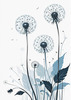 Abstract Tranquil Dandelions Against Soft Blue Sky Art Print