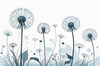 Abstract Tranquil Dandelions Against Soft Blue Sky Art Print