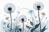 Abstract Tranquil Dandelions Against Soft Blue Sky Art Print