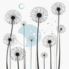 Abstract Tranquil Dandelions Against Soft Blue Sky Art Print