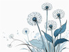 Abstract Tranquil Dandelions Against Soft Blue Sky Art Print