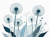 Abstract Tranquil Dandelions Against Soft Blue Sky Art Print