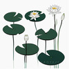 Minimalistic Serene Lily Pond with Abstract Lotus Flowers Nature Art
