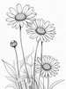 Serene Tranquil Minimalist Daisy Sketch with Peaceful Sky
