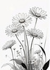 Serene Tranquil Minimalist Daisy Sketch with Peaceful Sky