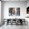 Serene Snowy Pine Forest Dining Room Demo