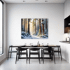 Serene Snowy Pine Forest Dining Room Demo