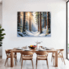 Serene Snowy Pine Forest Dining Room Demo
