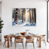 Serene Snowy Pine Forest Dining Room Demo