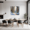 Serene Snowy Pine Forest Dining Room Demo
