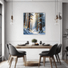 Serene Snowy Pine Forest Dining Room Demo