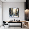 Serene Snowy Pine Forest Dining Room Demo