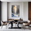 Serene Snowy Pine Forest Dining Room Demo