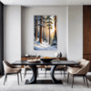 Serene Snowy Pine Forest Dining Room Demo