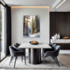 Serene Snowy Pine Forest Dining Room Demo