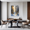 Serene Snowy Pine Forest Dining Room Demo