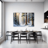 Serene Snowy Pine Forest Dining Room Demo