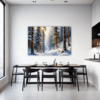 Serene Snowy Pine Forest Dining Room Demo