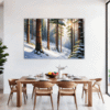 Serene Snowy Pine Forest Dining Room Demo