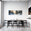 Serene Snowy Pine Forest Dining Room Demo
