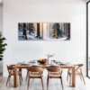 Serene Snowy Pine Forest Dining Room Demo
