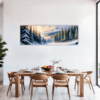 Serene Snowy Pine Forest Dining Room Demo