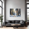 Serene Snowy Pine Forest Living Room Demo