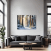 Serene Snowy Pine Forest Living Room Demo