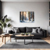 Serene Snowy Pine Forest Living Room Demo