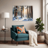 Serene Snowy Pine Forest Living Room Demo