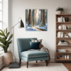 Serene Snowy Pine Forest Living Room Demo