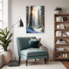 Serene Snowy Pine Forest Living Room Demo