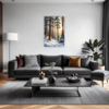 Serene Snowy Pine Forest Living Room Demo