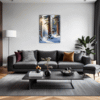 Serene Snowy Pine Forest Living Room Demo