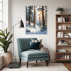 Serene Snowy Pine Forest Living Room Demo