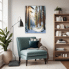 Serene Snowy Pine Forest Living Room Demo