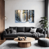 Serene Snowy Pine Forest Living Room Demo
