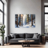 Serene Snowy Pine Forest Living Room Demo
