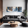 Serene Snowy Pine Forest Living Room Demo