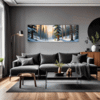 Serene Snowy Pine Forest Living Room Demo