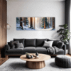 Serene Snowy Pine Forest Living Room Demo