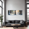 Serene Snowy Pine Forest Living Room Demo