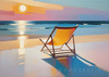 Abstract Minimalist Sunrise on a Secluded Beach Printable Art