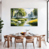Serene Swans Pond Dining Room Demo