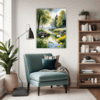 Serene Swans Pond Living Room Demo