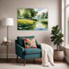 Serene Swans Pond Living Room Demo
