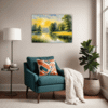 Serene Swans Pond Living Room Demo